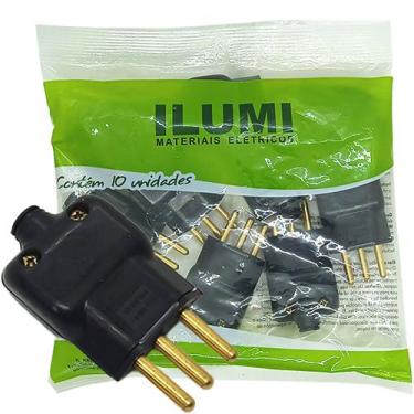 Imagem de Plug Macho com Prensa Cabo 3 pinos de 20a para Extensão Tomada Kit 10 