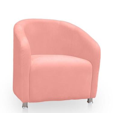 Imagem de Poltrona Redonda Moderna e Confortavel Alicia Suede - BelarStore, Rosa