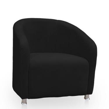 Imagem de Poltrona Redonda Moderna e Confortavel Alicia Suede - BelarStore, Pret