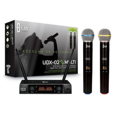 Imagem de Microfone sem fio dylan udx02 uhf c/2 microfone bastao c/display digit