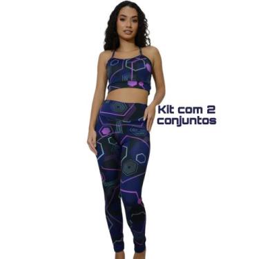 Imagem de Kit 2 conjuntos femininos academia top e calça moda fitness - Dbytex, 