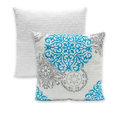 Imagem de Kit 2 Capas de Almofadas PIQUET Favinho Lisa e Estampada 40x40 C/ Zípe