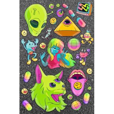 Imagem de Cartela Adesiva Vinil Neon Party Planner Decoração Papelaria - Mutt co