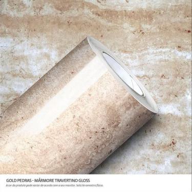Imagem de Gold pedras 1,00 x 0,61 - marmore travertino super brilho - IMPRIMAX
