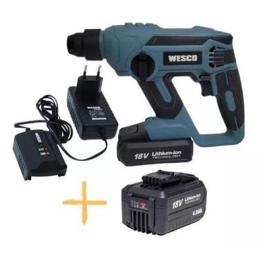 Imagem de Martelete 18v Com Bateria 2ah E 4ah Ws2990 Wesco + Carregador