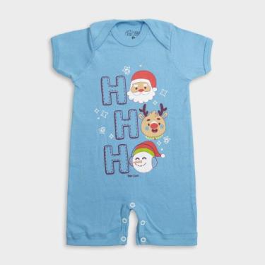 Imagem de Macacão Manga Curta Baby Duck Comfort - Ho Ho Ho Azul, M