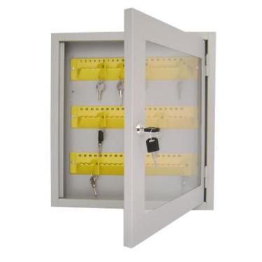 Imagem de Claviculario para 60 chaves - em Chapa de Aço e porta em acrílico - PO