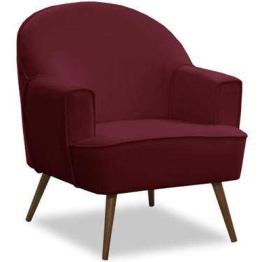 Imagem de Poltrona para Sala Decorativa Pés Palito Pérola - Konfort, Veludo Bord