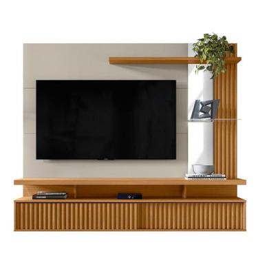 Imagem de Painel para Tv até 60" Ripado com Espelho 2 Portas Calêndula - Linea B