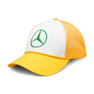 Imagem de Mercedes AMG Petronas Boné F1 Lewis Hamilton Trucker - Edição Especial Silverstone 2024 - Amarelo - Tamanho Único