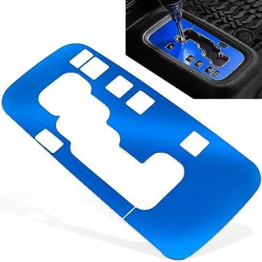 Imagem de E-cowlboy — Capa para caixa de câmbio de engrenagem para Jeep Wrangler 2012-2018 acessórios internos de alumínioE-cowlboy azul AD-5581