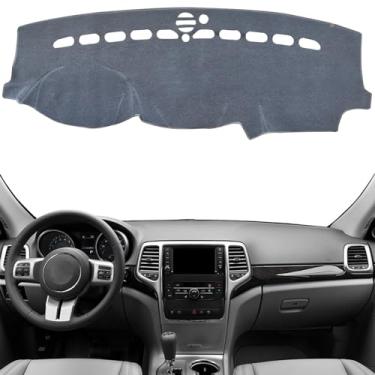 Imagem de KEYOOG Capa de painel para painel de instrumentos adequada para Je-ep Grand Cherokee 2021-2011 (código de corpo WK2, modelos sem HUD, não serve para Grand Cherokee L), tapete de painel de carro tapete