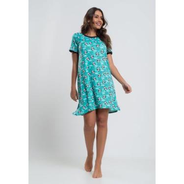 Imagem de Camisola Manga Curta Panda Malha Verde Salvatore Fashion, P