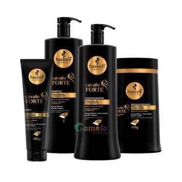 Imagem de Kit Haskell Cavalo Forte Shampoo Cond Mascara Leave 1litro