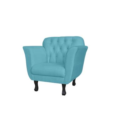 Imagem de Poltrona Decorativa Helena Veludo Azul Turquesa  - Montanris Decor