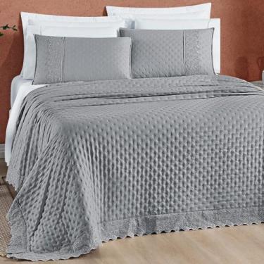 Imagem de Cobre Leito Queen Size 200 Fios London Bordado Inglês Super Luxuoso NO