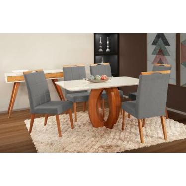 Imagem de Mesa de jantar + 6 cadeiras Paris Tampo Atenas 160 cm A 03 - Gran Deco