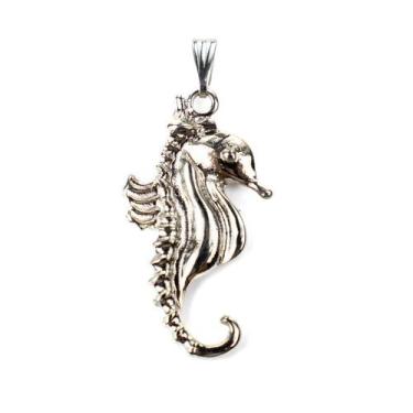 Imagem de Pingente Cavalo Marinho 3,6 cm em Metal Niquelado - Lua Mística - 100%