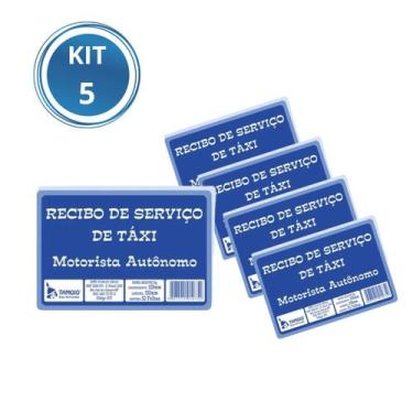 Imagem de Kit 5 Talões Recibo de Taxi Bloco 250 Folhas Para Motoristas - Tamoio