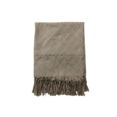 Imagem de Xale Manta Premium para Sofá Decorativa 1,40mx2,60m Catedral Bege - LO