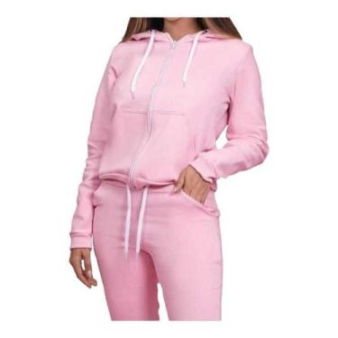 Imagem de Conjunto inverno Moletom Flanelado com ziper e Capuz Feminino - Dineia