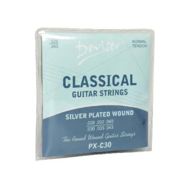 Imagem de Kit 5 encordoamentos land para violão nylon px-c30