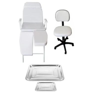 Imagem de Kit Podologia Básico Branco Maca e Mocho Fiscomed