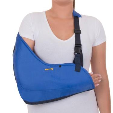 Imagem de Tipóia Ombro Braço Pós Operatório Dupla Naylon Velpeau Bilateral Azul 