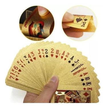 Imagem de Baralho Dourado Sofisticado Ouro jogos de mesa poker - ZEM