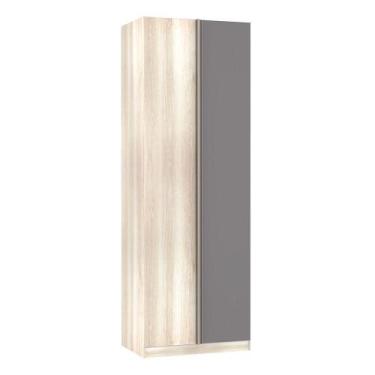 Imagem de Guarda-roupa Solteiro Canto 1 Porta 80 Cm Cinza Puro - LUCIANE