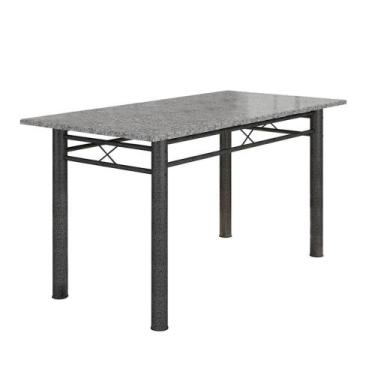 Imagem de Mesa de Jantar Retangular 6 Lugares Tampo em Granito Copa Cozinha Vito