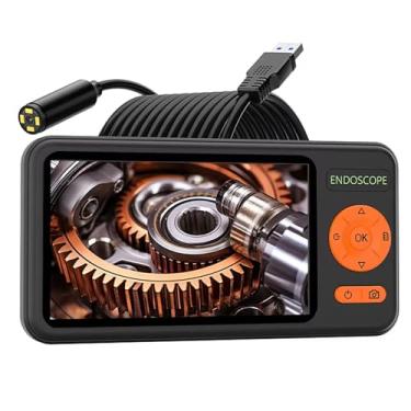 Imagem de 2m,HYZHANHONG 5 polegadas de alta definição três lentes endoscópio industrial, câmera de endoscópio de alta definição 1080P, usado para reparar ferramentas de tubulação automotiva