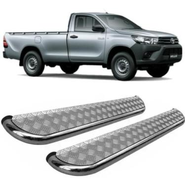 Imagem de Estribo Hilux 2016 a 2020 Chapa de Aço Cromado - HOZZ