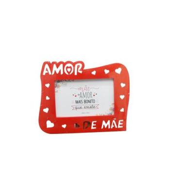 Imagem de Porta retrato horizontal 10x15 plástico amor de mãe vermelho - FU XING