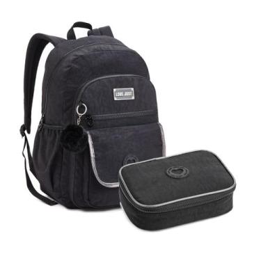 Imagem de Kit Material Escolar Reforçado Estojo Organizador Mochila Escolar Juve