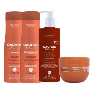 Imagem de Kit Arvensis Cachos Shampoo Cond Ativador Crespo Geleia Alta