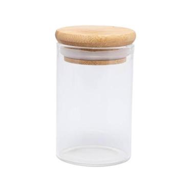 Imagem de Porta Mantimento Vidro Borossilicato com Tampa Bambu 90ml - WOLFF GOUR