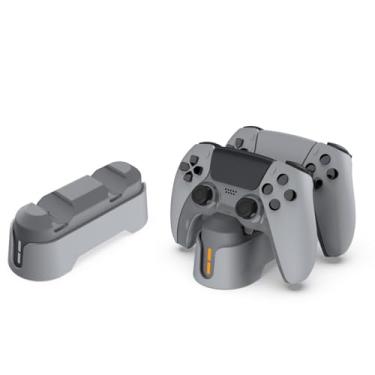 Imagem de XBERSTAR Estação de carregamento PS5 para PS5/PS5 Edge Controller Dock Stand PS5 Controller Fast Charging Station Accessories (cinza)