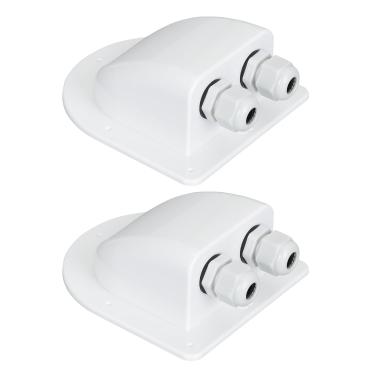 Imagem de TOMSHIELE Caixa de entrada de cabo duplo ABS à prova d'água, glândula de entrada de cabo branco para 6 mm² a 12 mm², para projeto solar em trailers, barcos, iates, campistas, vans e telhados (pacote