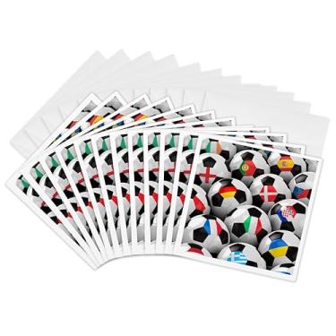 Imagem de 3dRose Inglaterra Alemanha Portugal Espanha, DM, República Tcheca Itália França Grécia Ucrânia bandeiras - Cartões comemorativos, 15 x 15 cm, conjunto de 12 (gc_155022_2)