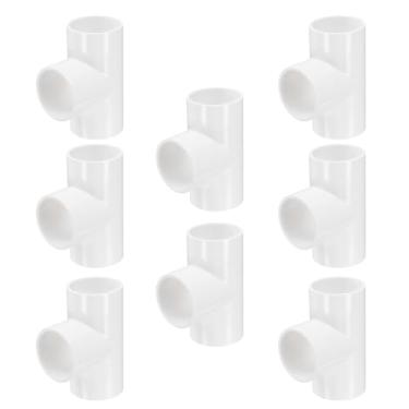 Imagem de HARFINGTON 8 peças Tee PVC encaixe 1-1/5.1 cm conector 3 vias móveis grau construção tubulação acoplamento cotovelo encaixe para esgoto encanamento tubo de drenagem água gás suprimentos construir
