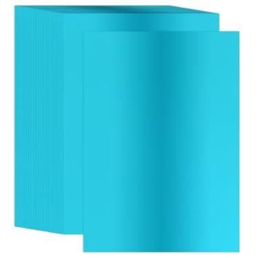 Imagem de PATIKIL Papel cartolina metálico de 21 x 28 cm, 30 peças A4 250GSM com acabamento espelhado para artesanato, decoração de casamento, convites, arte, faça você mesmo, azul