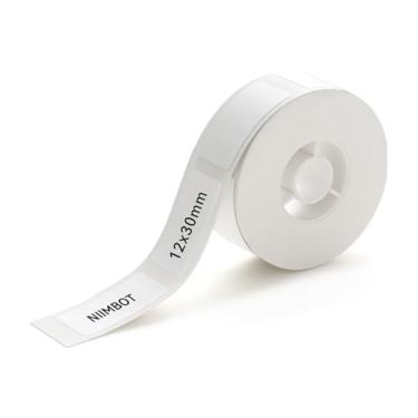 Imagem de NIIMBOT Fita de etiquetagem para etiquetadora D11/D110/D101, 12 x 30 mm (0,47" x 1,18") para substituição de fita de etiquetagem de escritório em casa, branca