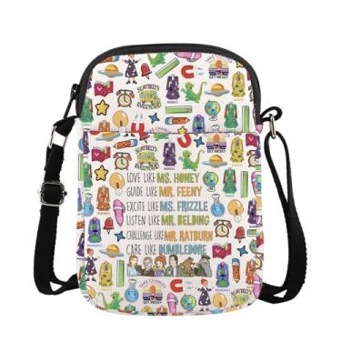 Imagem de Lywjyb Birdgot Bolsa transversal inspirada no programa de TV, cintos de segurança, presente para todos, ônibus mágico, valerie frizzle presente para amantes de desenhos animados, Cintos de segurança