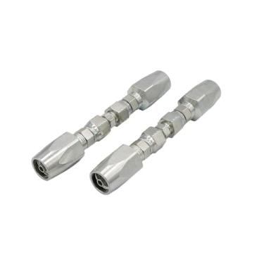 Imagem de Mytee Products 2 peças de kits de reparo de campo de mangueira hidráulica 1/10.2 cm fêmea de aço JIC com adaptador - Conexões hidráulicas reutilizáveis para mangueira hidráulica de fio compatível com