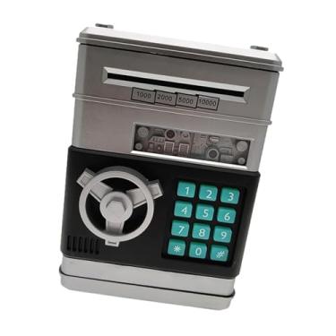 Imagem de Dynwave Cofrinho atm para crianças, recipiente de dinheiro, brinquedo educativo pequeno para aprendizagem precoce para crianças de 3 4 5 6 7 8 presentes, Prata