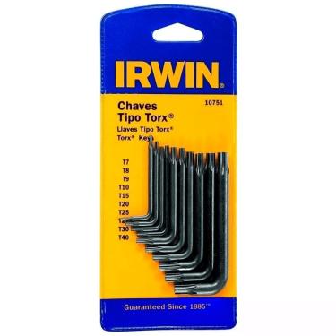 Imagem de Jogo Chave Torx I Curto 10 Peças T7 a T40 IW10751 Irwin - Unica Unico