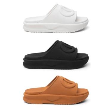 Imagem de Kit 3 Pares Chinelo Feminino Slide Plataforma Confortavel Nuvem - Revl