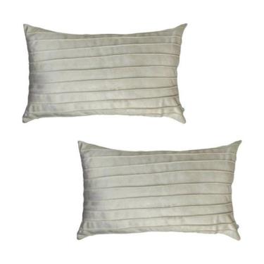 Imagem de Kit 2 Capas para Almofada Drapeada Line em Veludo 50x30 com Enchimento