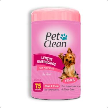 Imagem de Lenço Umedecido Fêmea Toalhas Umedecidas para Cachorro e Gato Pet Clean 75 Unidades